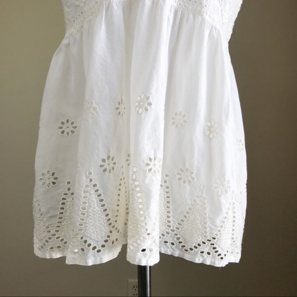 AE White Eyelet Embellished Boho Sleeveless Tank - Picture 6 of 8